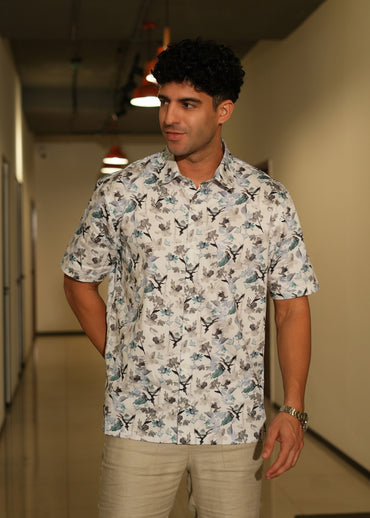 Men's short sleeve normal collar shirt