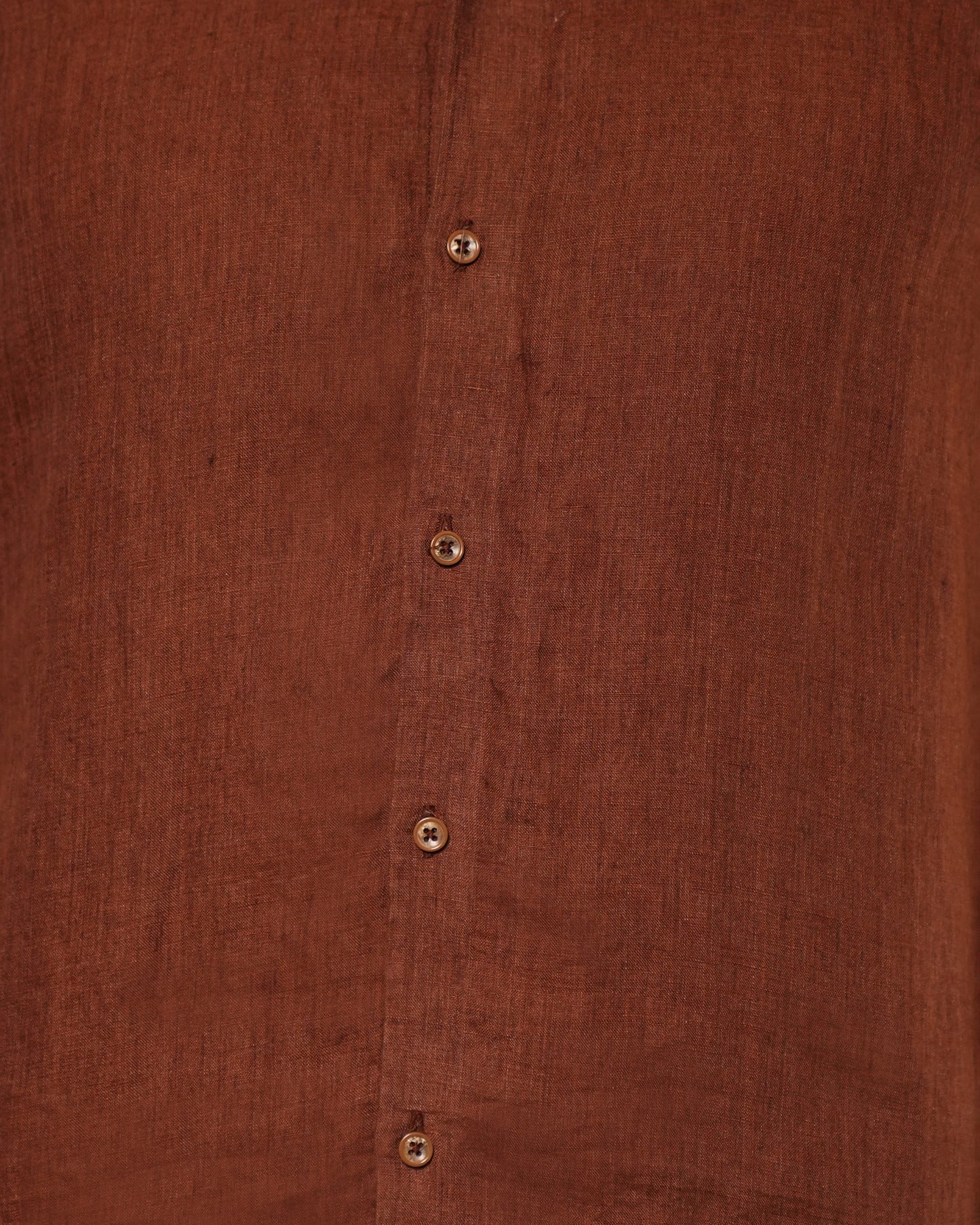 Regular Fit , solid linen shirt, Color -Brick