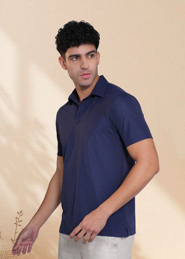 Mens button placket polo