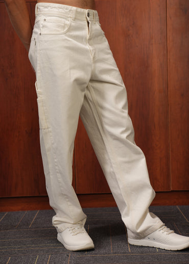 Men's wide leg carpenter pants.