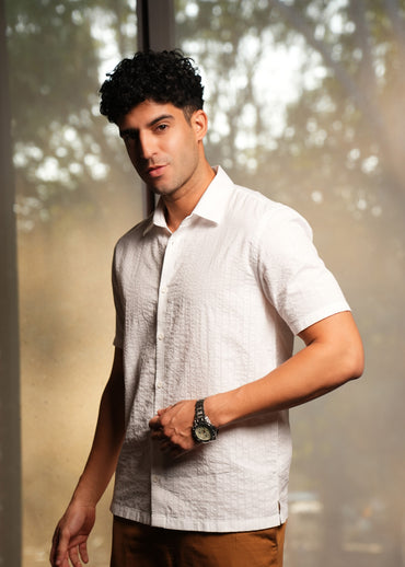 Men's short sleeve normal collar shirt