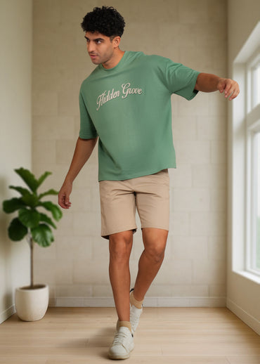 Men's oversized round neck graphic tee